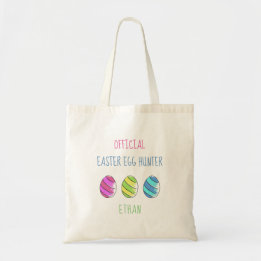 Officiële paasjager met naam tote bag