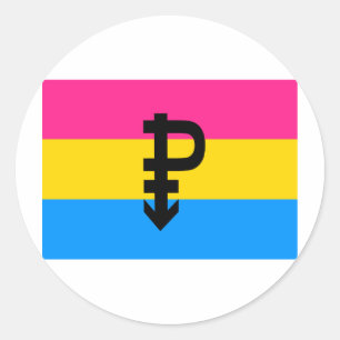 OFFICIËLE PANSEXUELE PRIDE VLAG RONDE STICKER