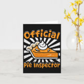 Officiële Pie Inspector Funny Thanksgiving Pompoen Kaart (Gele Bloem)