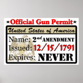 Officiële Pistool vergunning! Poster (Voorkant)