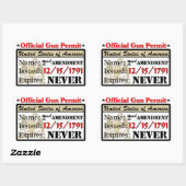 Officiële Pistool vergunning! Rechthoekige Sticker (Vel)