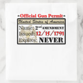 Officiële Pistool vergunning! Rechthoekige Sticker (Tas)