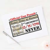 Officiële Pistool vergunning! Rechthoekige Sticker (Envelop)