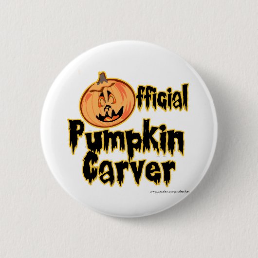 Officiële pompoen Carver Halloween Ronde Button 5,7 Cm (Voorkant)