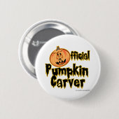 Officiële pompoen Carver Halloween Ronde Button 5,7 Cm (Voorkant /achterkant)