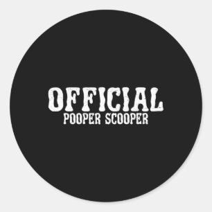 Officiële Pooper-Scooper Ronde Sticker