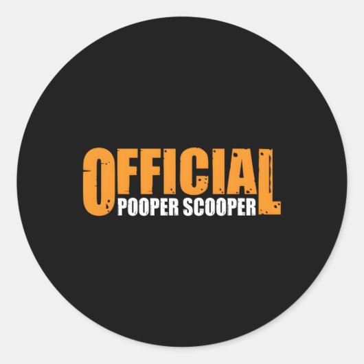 Officiële Pooper Scooper— Ronde Sticker (Voorkant)