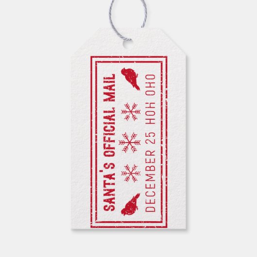 officiële post van de kerstman cadeaulabel (Achterkant)