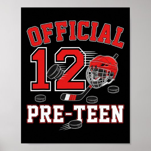Officiële pre-puberteit 12e verjaardag 12 jaar oud poster (Voorkant)