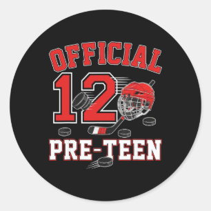 Officiële pre-puberteit 12e verjaardag 12-jarige j ronde sticker