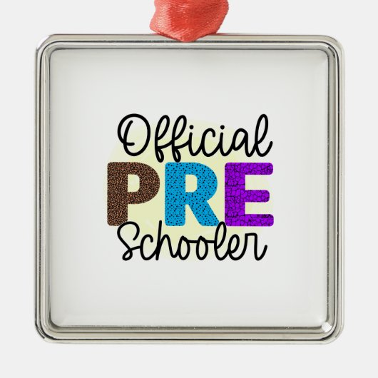 Officiële pre-schoolleraar metalen ornament (Voorkant)