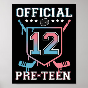 Officiële pre-tiener 12e verjaardag Hockey Drip Jo Poster