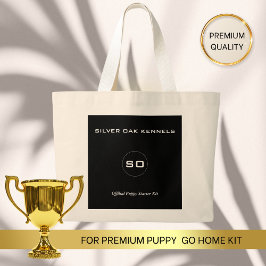 Officiële Puppy Starter Kit Zwart-Wit Boodschappen Grote Tote Bag