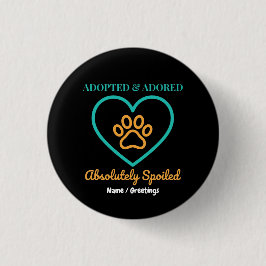 Officiële Reddingshuisdier Badge Geadopteerd Aange Ronde Button 3,2 Cm