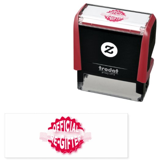 Officiële regifter in het rood  zelfinktende stempel (In situ)