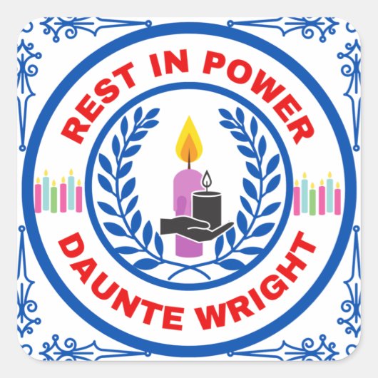 Officiële Rest Power Daunte Wright Collectie 1 Vierkante Sticker (Voorkant)