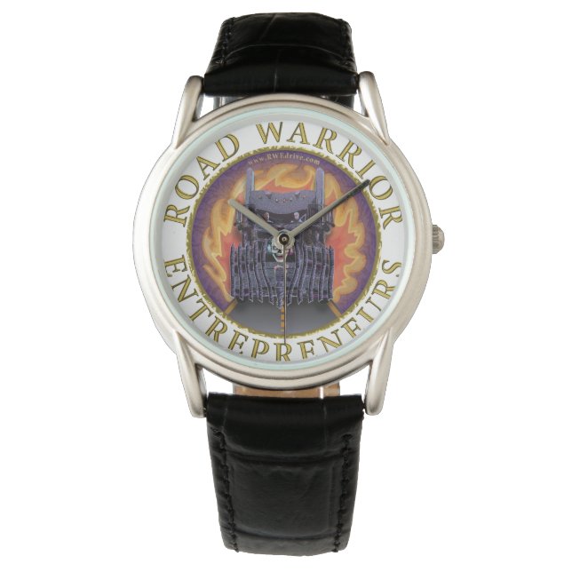 Officiële Road Warrior Ondernemers Logo Horloge (Voorkant)