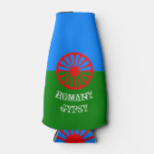 Officiële roma-zigeunervlag flessenkoeler flesjeskoeler (Voorkant)