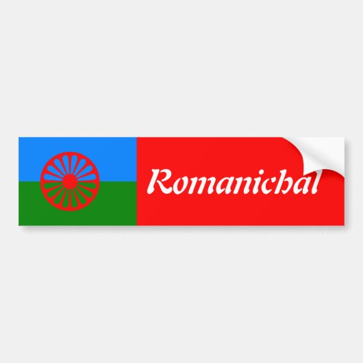 Officiële Romaanse zigeunervlag Bumpersticker (Voorkant)