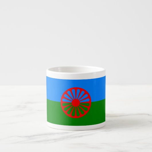 Officiële Romaanse zigeunervlag Espresso Cup Espresso Kop (Voorkant)