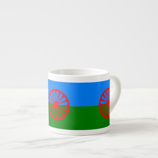 Officiële Romaanse zigeunervlag Espresso Cup Espresso Kop (Voorkant rechts)