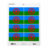 Officiële Romaanse zigeunervlag Etiket (Full Sheet)