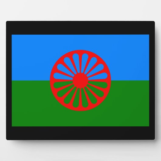 Officiële Romaanse zigeunervlag Fotoplaat (Voorkant)