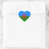 Officiële Romaanse zigeunervlag Hart Sticker (Tas)