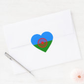 Officiële Romaanse zigeunervlag Hart Sticker (Envelop)