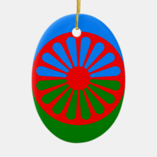 Officiële Romaanse zigeunervlag Keramisch Ornament