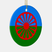 Officiële Romaanse zigeunervlag Keramisch Ornament (Rechts)