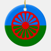 Officiële Romaanse zigeunervlag Keramisch Ornament (Achterkant)