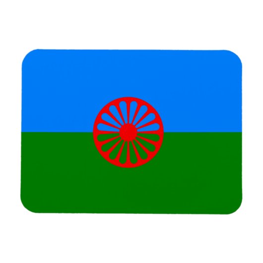Officiële Romaanse zigeunervlag Magneet (Horizontaal)