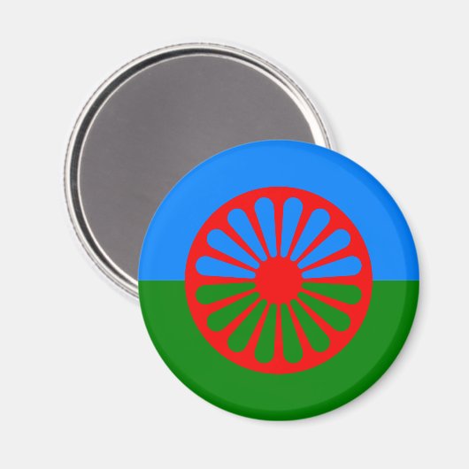 Officiële Romaanse zigeunervlag Magneet (Voorkant / Achterkant)
