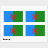 Officiële Romaanse zigeunervlag Rechthoekige Sticker (Vel)