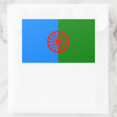 Officiële Romaanse zigeunervlag Rechthoekige Sticker (Tas)