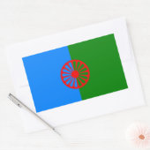 Officiële Romaanse zigeunervlag Rechthoekige Sticker (Envelop)