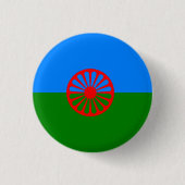 Officiële Romaanse zigeunervlag Ronde Button 3,2 Cm (Voorkant)