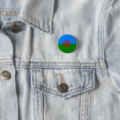Officiële Romaanse zigeunervlag Ronde Button 3,2 Cm (In situ)