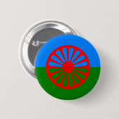 Officiële Romaanse zigeunervlag Ronde Button 5,7 Cm (Voorkant /achterkant)