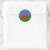 Officiële Romaanse zigeunervlag Ronde Sticker (Tas)