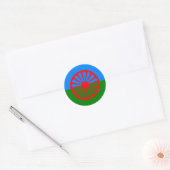 Officiële Romaanse zigeunervlag Ronde Sticker (Envelop)