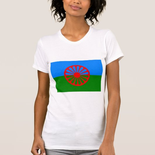 Officiële Romaanse zigeunervlag T-shirt (Voorkant)