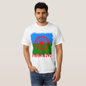 Officiële Romaanse zigeunervlag T-shirt (Voorkant volledig)