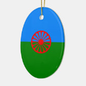 Officiële Romany gypsy vlag Keramisch Ornament (Links)