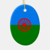Officiële Romany gypsy vlag Keramisch Ornament (Achterkant)
