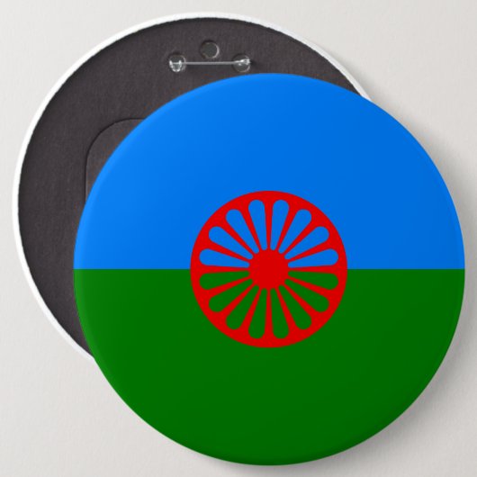 Officiële Romany gypsy vlag Pinback Button (Voorkant /achterkant)