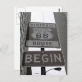 Officiële Route 66 begint teken Briefkaart (Voorkant / Achterkant)