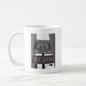 Officiële Route 66 begint teken Koffiemok (Links)