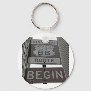 Officiële Route 66 begint teken Sleutelhanger